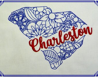 South-Carolina-State-Map-Charleston-5x7-CR-CF-NLS (1 Machine Embroidery Design)