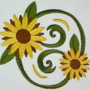 Zonnebloem randen en hoeken-DAH-NLS (6 machine borduurmotieven)