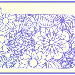 Pennsylvanie-État-carte-sans-texte-5 x 7-CR-CF-NLS (1 motif de broderie machine)