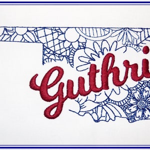 Oklahoma-State-Map-Guthrie-5x7-CR-CF-NLS (1 Machine Borduurontwerp)