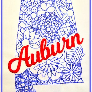 Kaart Alabama-Staat-Auburn-5x7-CR-CF-NLS (1 machineborduurontwerp)