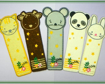 ITH-Applique-Critter-Bookmarks-5X7-DAH-NLS (5 Machine Embroidery Designs)