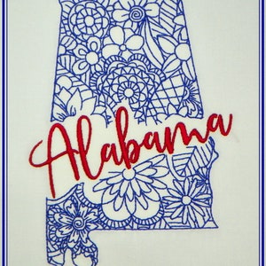 Kaart Alabama-Staat-5X7-CF-NLS (1 machinaal borduurontwerp)
