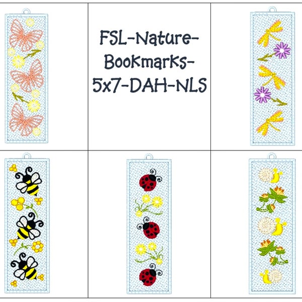 FSL-Nature-Bookmark-5X7-DAH-NLS (5 Machine Embroidery Designs)