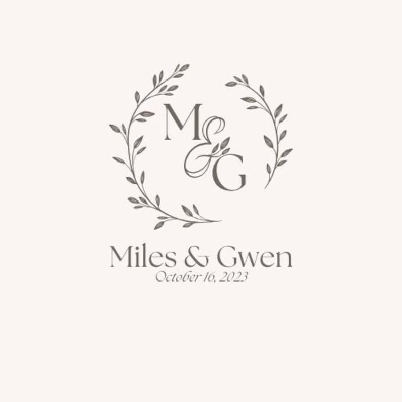 Floral Wedding Monogram Logo - Etsy