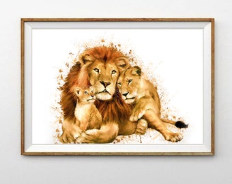 Lowen Familie Malerei Etsy