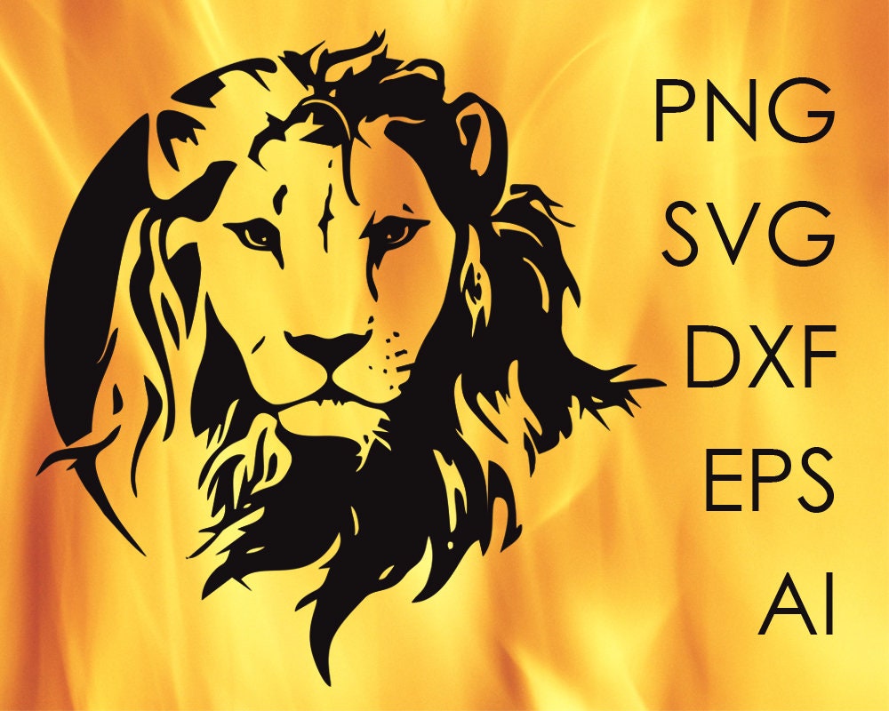 Download Lion And Moon Svg Lion Svg File Lion Images Svg Lion Etsy