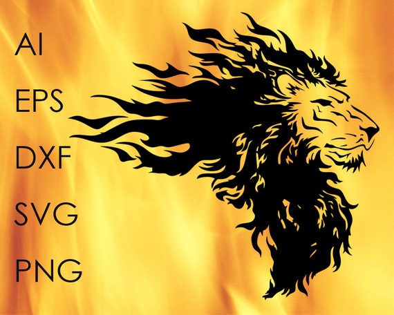 Download Fire Lion Svg File Fire Lion Clipart Fire Lion T Shirt Fire Etsy