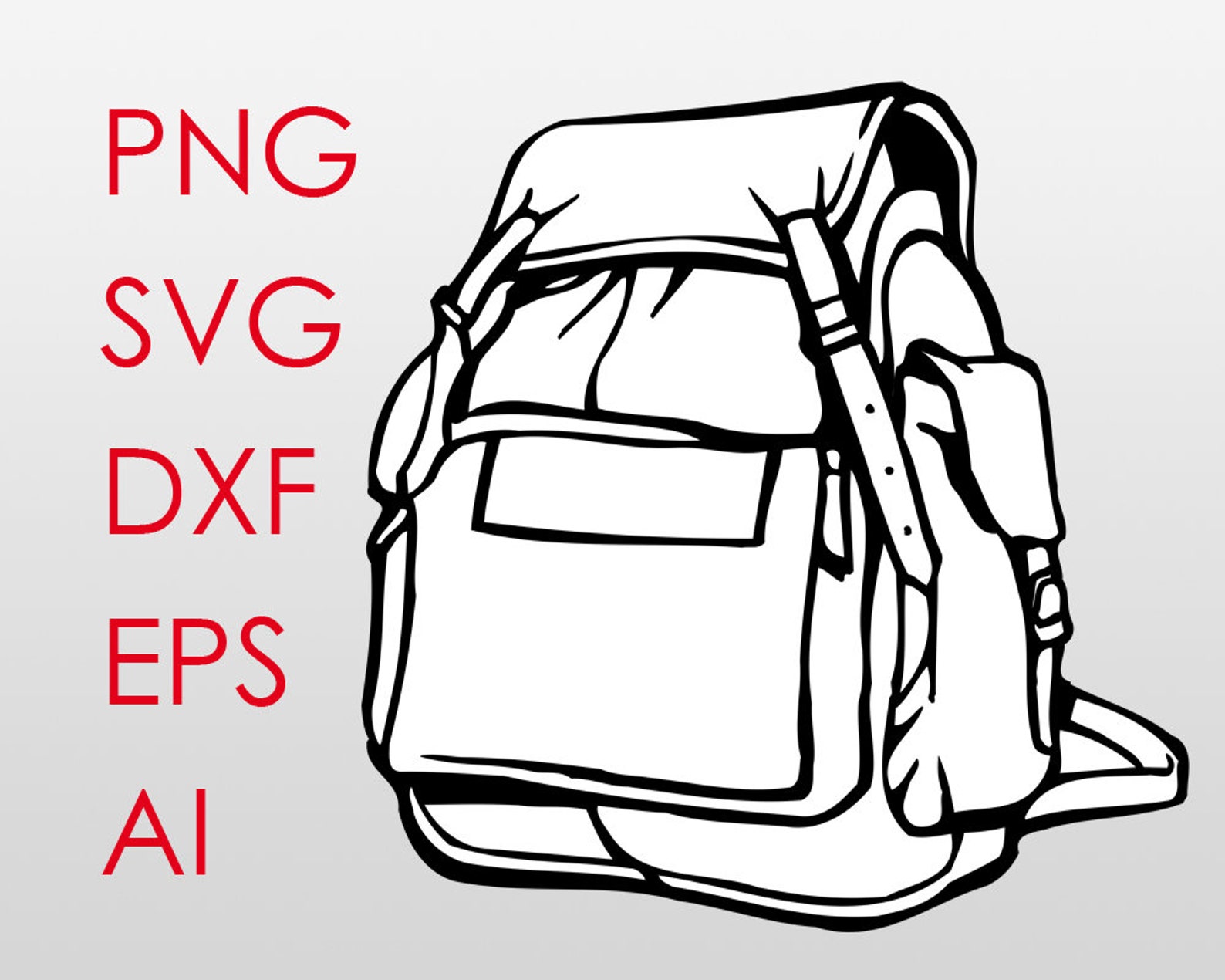 Backpack SVG File Backpack Clipart Backpack Tshirt Backpack Etsy