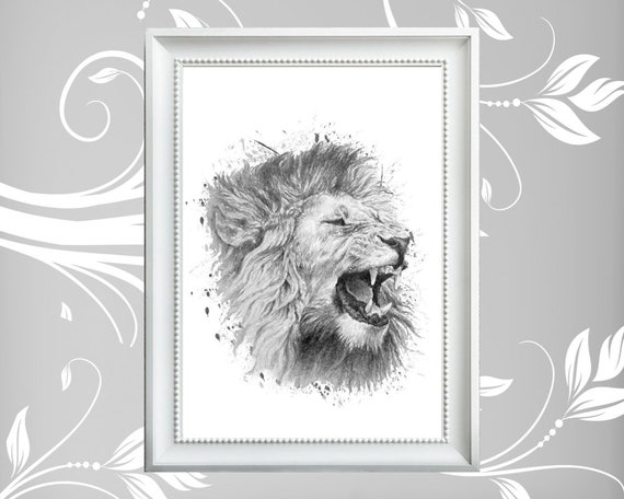 Lowe Brullen Druck Ol Lowe Druckbare Kunst Lowe Brullen Etsy
