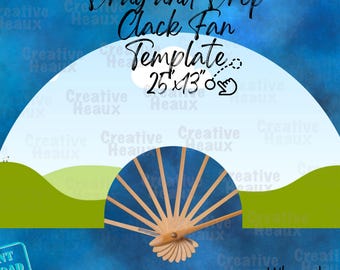 Clack Fan Canva Vorlage | 25 "x 13" bearbeitbares digitales Fächerdesign | Sublimationsdruck | Stiefel auf Boden | Grad Fan | Stolz-Fan png