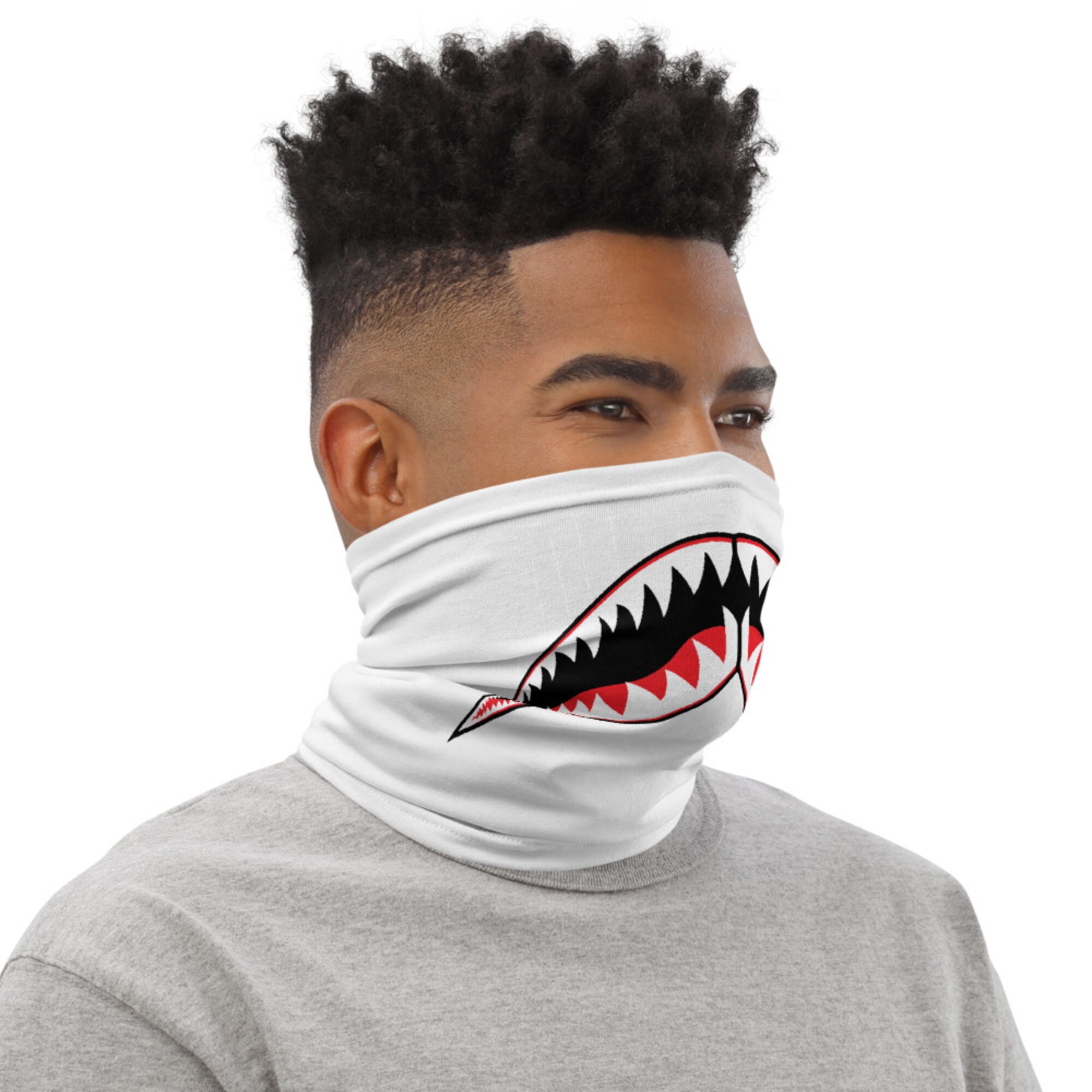 Shark Face Mask Neck Gaiter Shark Teeth Washable and | Etsy