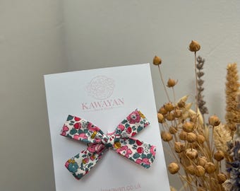 Liberty Baby Headband, Baby mini bow, Liberty Bow, Newborn Headband, Fringe clip, Liberty mini clip