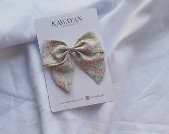 Liberty Bow, Stocking fillers, Floral Bows, Bows, Handmade bow, Liberty hair clips, Liberty Pigtails, Sailor Bow, School bows
