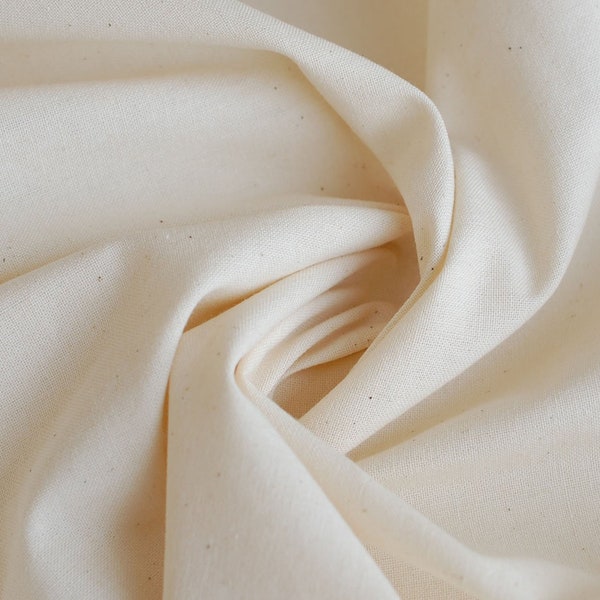 Organic Unbleached Cotton Muslin 38" Wide - Sold by Half Yard and Yards - 100% Cotton