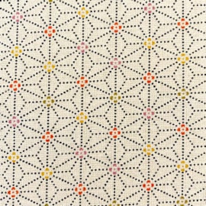 Asanoha Sashiko Dotted Stars Yakata - Cream - 100% Cotton by Sevenberry Japan