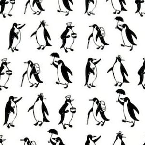 Penguins on White by Sevenberry Japan - 100% Cotton