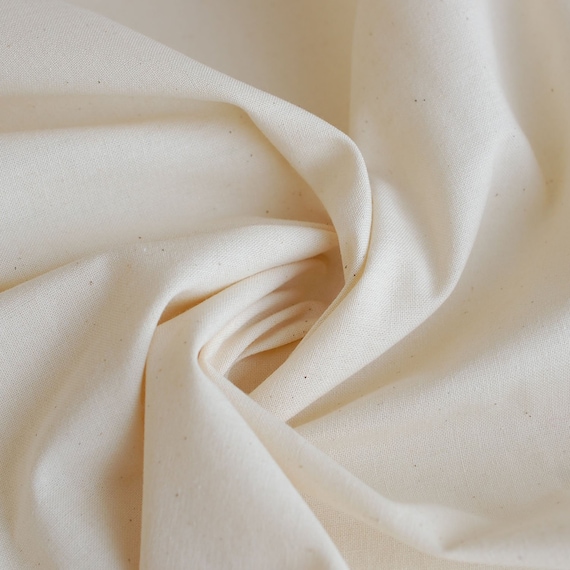 Organic Cotton Muslin Fabric - Natural - by The Yard