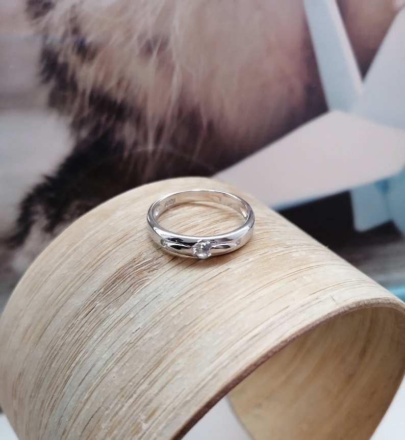 Sterling Silver Crystal Ring 925 stamped 18mm 17mm