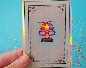 The Fool Tarot Card Holographic Sticker