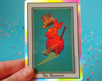 The Magician holographic tarot card sticker