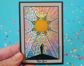 The Sun Tarot Card Glitter Sticker
