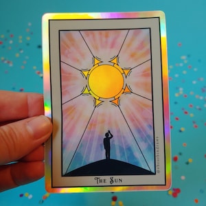 Der Sonne holographische Tarotkartenaufkleber