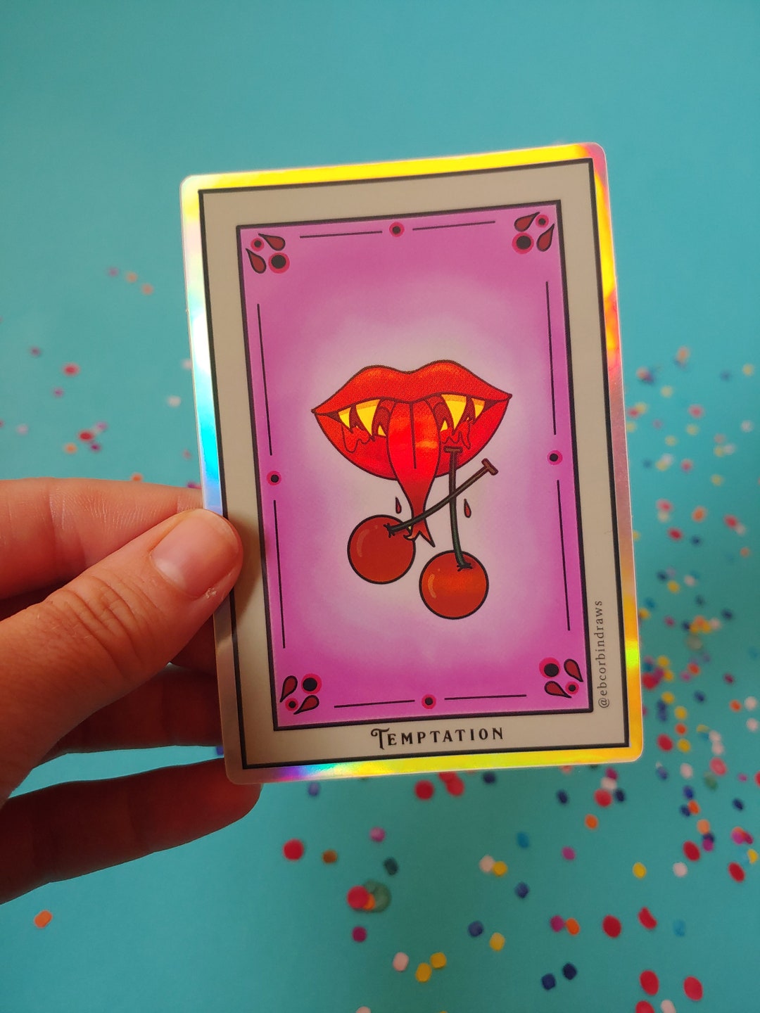 Temptation Tarot Card Holographic Sticker Etsy
