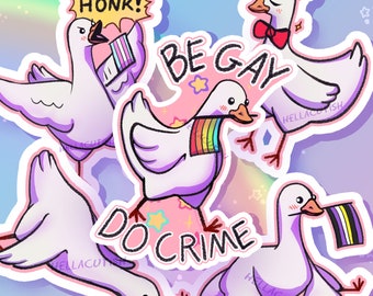 Adesivo Pride Gooses: adesivo per laptop con oca del crimine gay