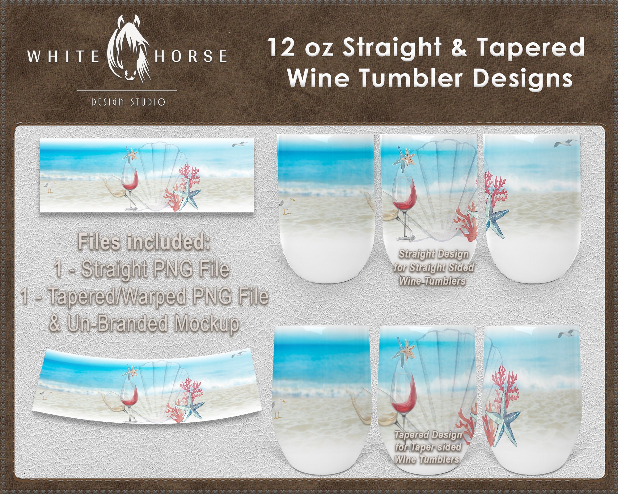 ProSub 12oz Wine Tumbler Stemless Sublimation Blanks White - 12 Pack