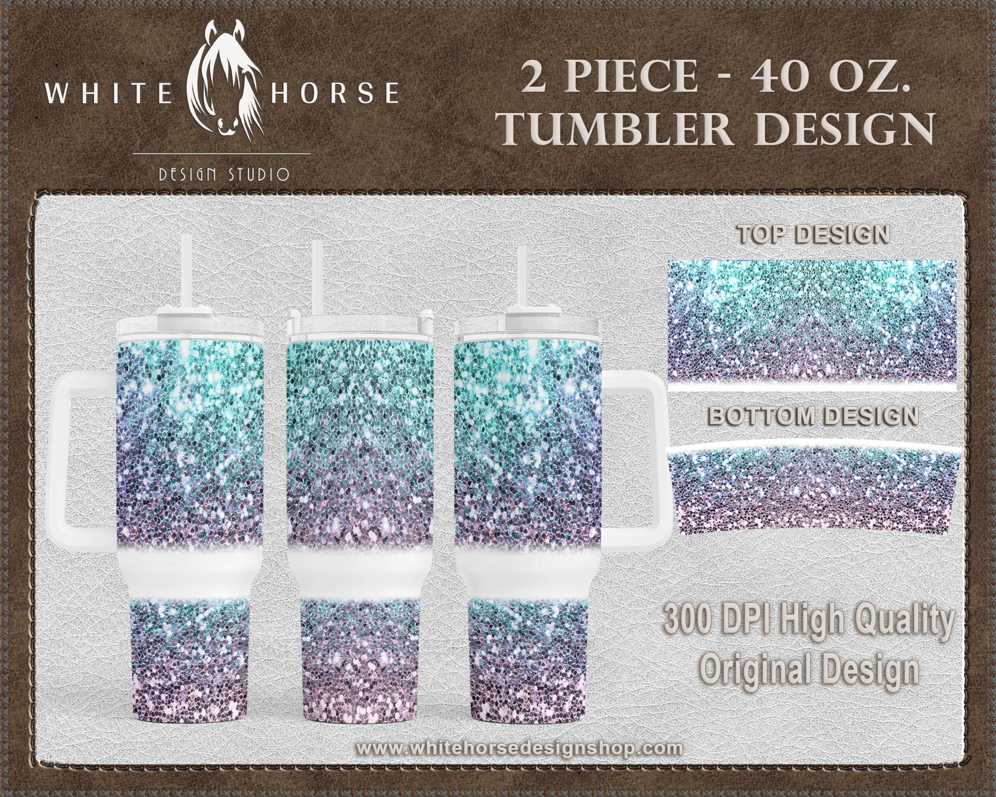 Ship from USA RTS Sublimation 20oz sparkly stanley tumblers for