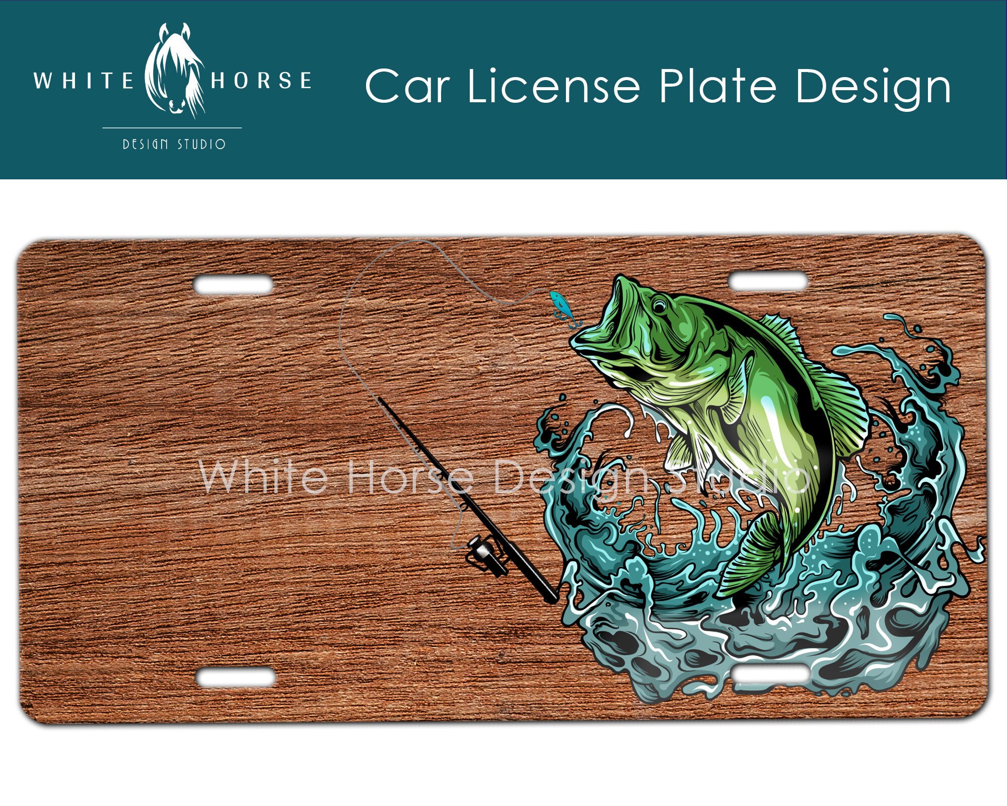 Fishing Car Plate 