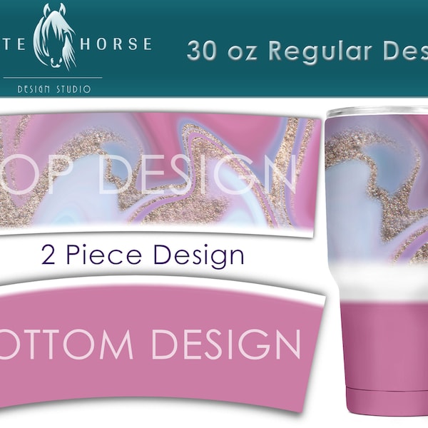 Abstract Paint & Glitter Swirl - Dusty Rose Base - 30 oz Regular Tumbler SUBLIMATION DESIGN