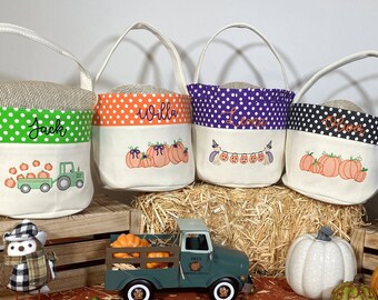 Trick or Treat Bag | Trick or Treat Bucket | Halloween Bag | Halloween Basket | Halloween Bucket | Halloween Tote