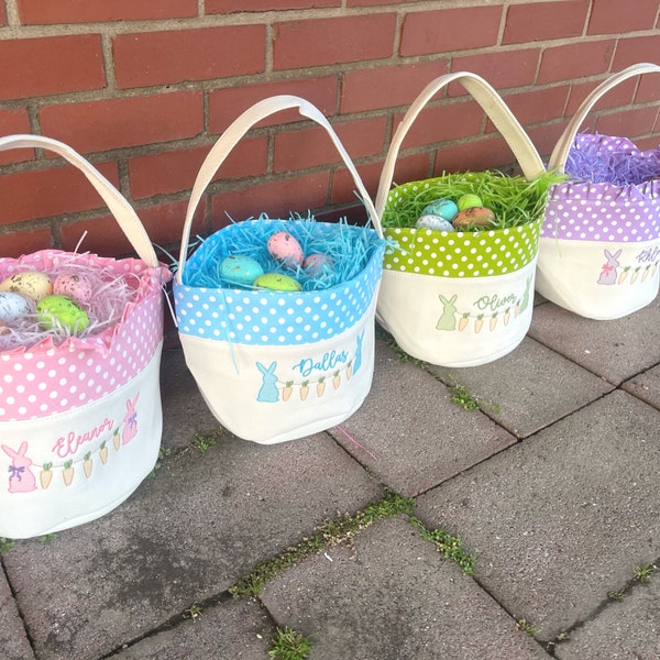 Personalized Easter Basket,  Customized Easter Basket, Kid's Easter Basket, Embroidered Basket