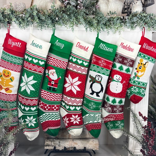 Personalized Christmas Stocking,Custom Name 18 Inch Large