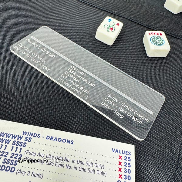 Mahjong Line Finder Reader with rules, Clear Mah Jongg Line Reader, Mahj Rules Helper, Mahjong Gifts, Mahjong Accessories, Mahj Line Guide