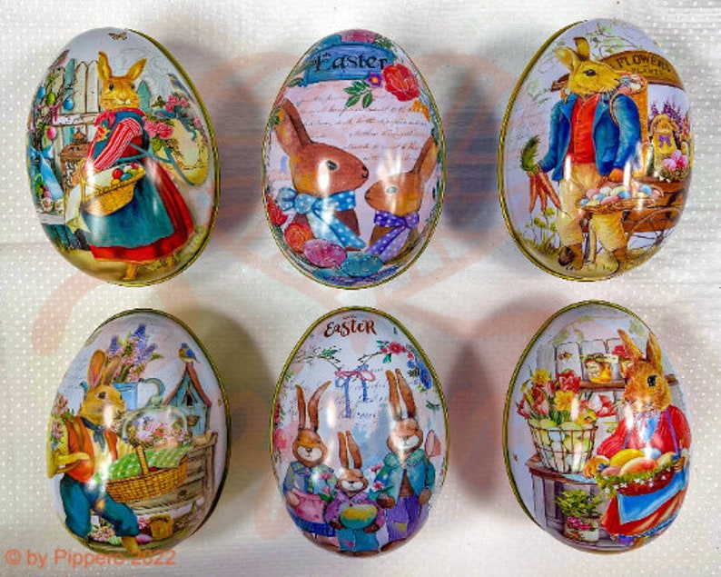 Vintage Style Tin Easter Eggs Iron Gate Easter Eggs Tin Etsy