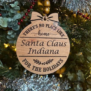 Custom Personalized Wooden Christmas Ornament No Place Like Home Zip Code Family Town Grandma’s Mom’s Gift for Family Him Her