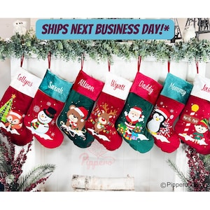 Velvet Stockings, Elegant Stockings, Embroidered Stocking, Family Stockings, Christmas Stockings, Classic Stockings