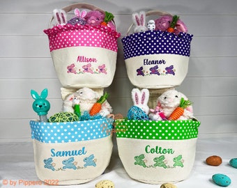 Personalized Easter Basket,  Customized Easter Basket, Kid's Easter Basket, Embroidered Basket