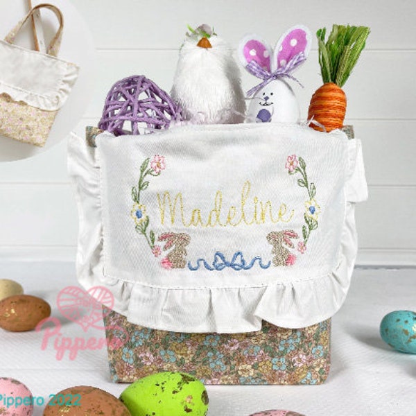 Vintage Personalized Easter Basket, Customized Easter Basket, Kid's Easter Basket, Custom Easter Basket, Antique Easter Tote