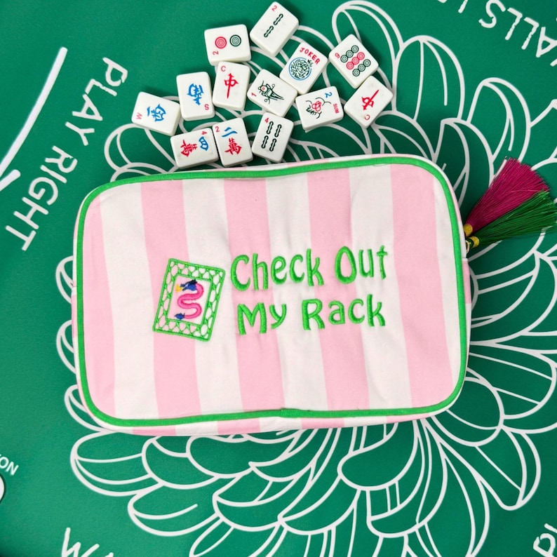 Personalized Embroidered Mahjong Tile Bag: Custom Mahjong Gift - Etsy
