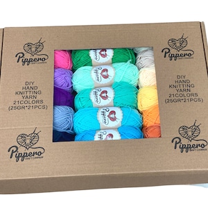 Rainbow Mini Skein Set, Gift for her, Gift for mom, Amigurumi Acrylic Yarn Bundle Fade Set - Mini Skeins - 60 Yards Each,