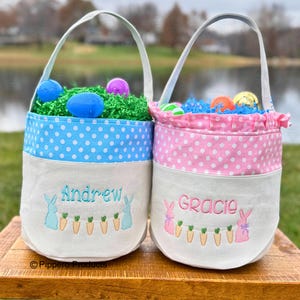 Personalized Easter Basket,  Customized Easter Basket, Kid&#39;s Easter Basket, Embroidered Basket