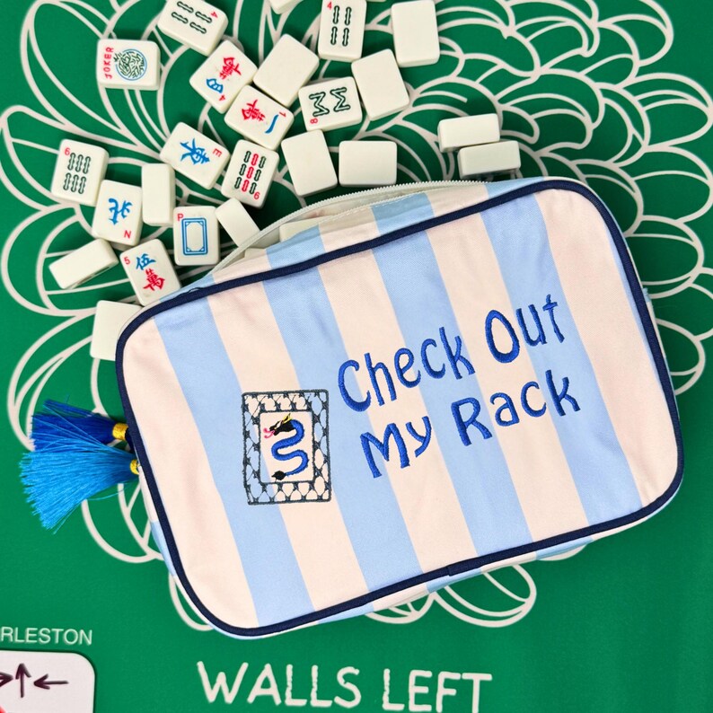 Custom Mahjong Tile Bag: Embroidered Design, Mahjong Gift - Etsy
