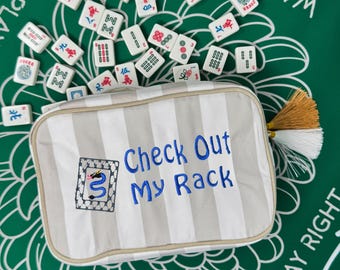 Custom Mahjong Tile Bag: Embroidered Design, Mahjong Gift
