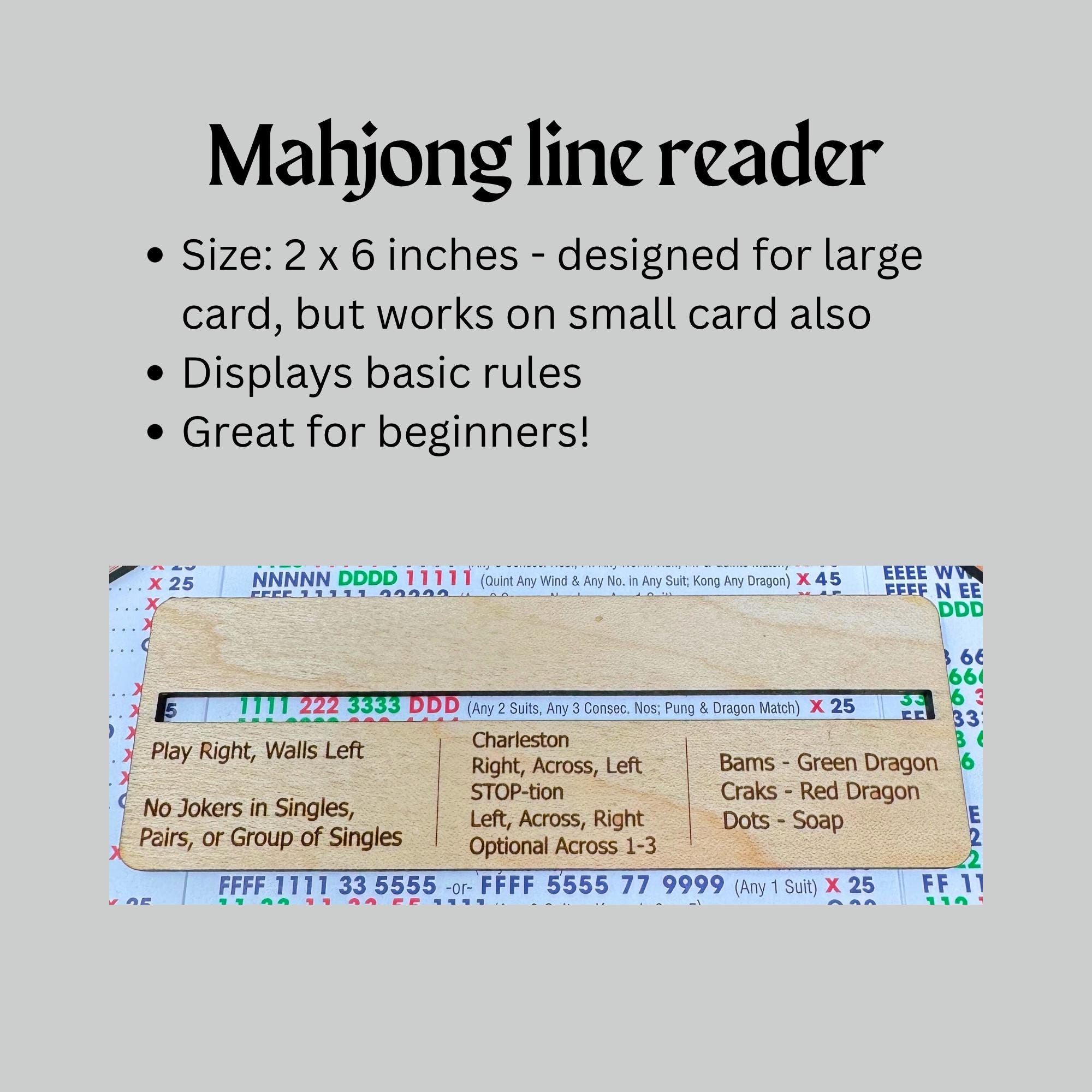 Wooden Mahjong Line Finder Reader With Rules Reminders - Etsy