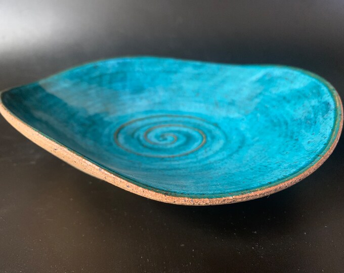 Extra Large Green and Blue Ceramic Bowl Fruit Bowl Etsy