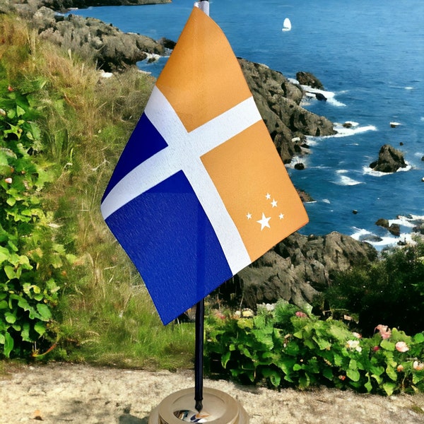 Drapeau de table ÎLES SCILLY sur pied doré